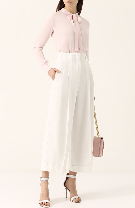 фото Укороченные хлопковые брюки с защипами loro piana