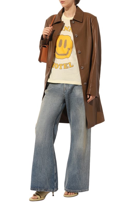 фото Хлопковая футболка ganni