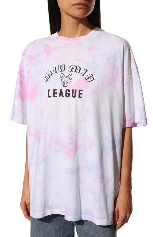 фото Хлопковая футболка miu miu