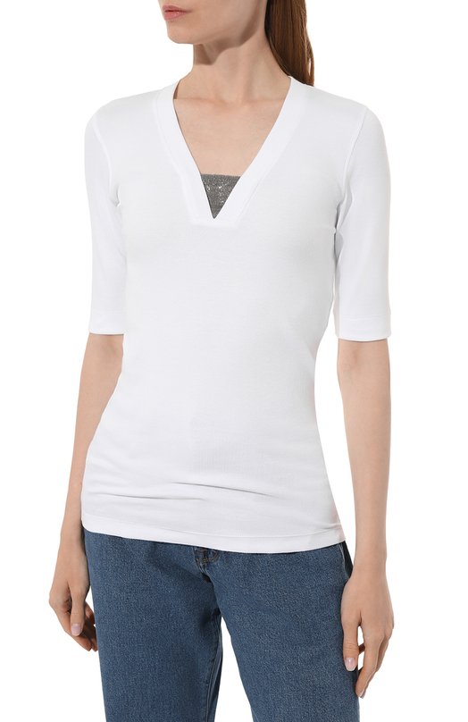 фото Хлопковая футболка brunello cucinelli