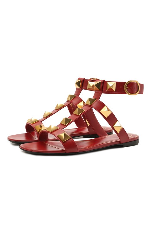 фото Кожаные сандалии roman stud runway valentino
