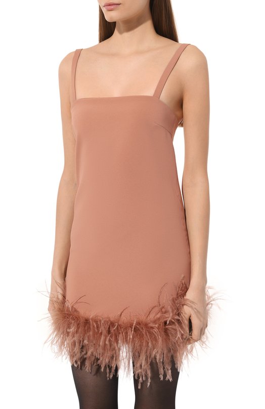 фото Платье с отделкой перьями pinko