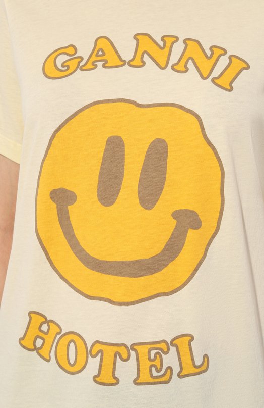 фото Хлопковая футболка ganni