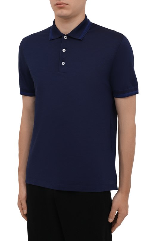 фото Поло из шелка и хлопка ermenegildo zegna