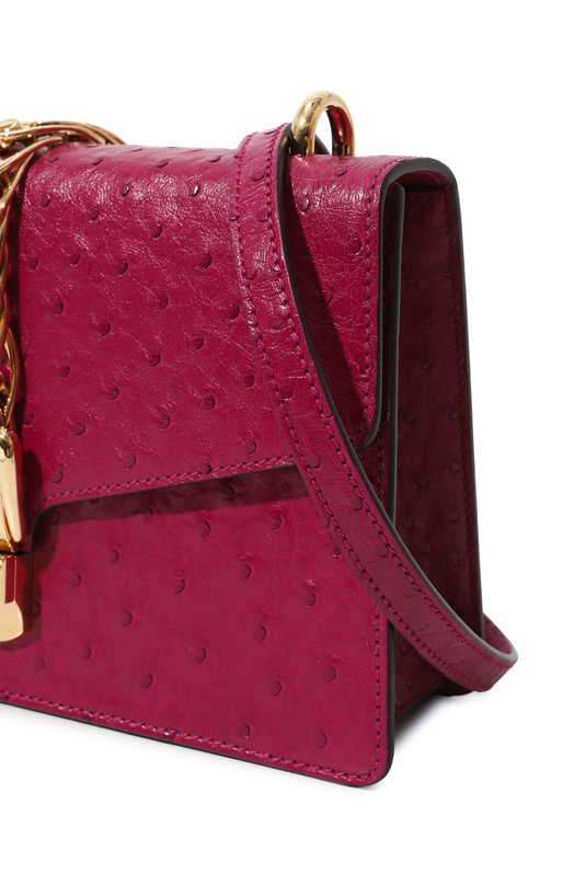 фото Сумка sylvie small из кожи страуса gucci