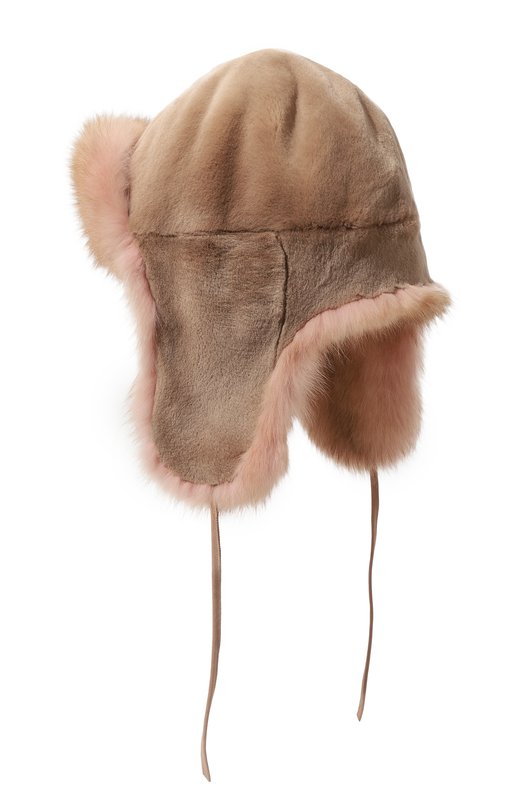 фото Шапка-ушанка селин из меха норки и соболя furland