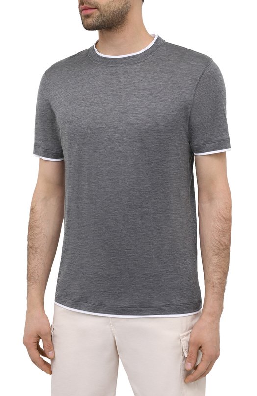 фото Футболка из шелка и хлопка brunello cucinelli