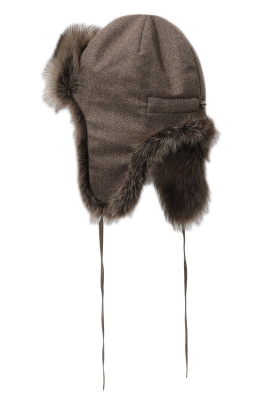 фото Шапка-ушанка бруклин с отделкой из меха фишера furland