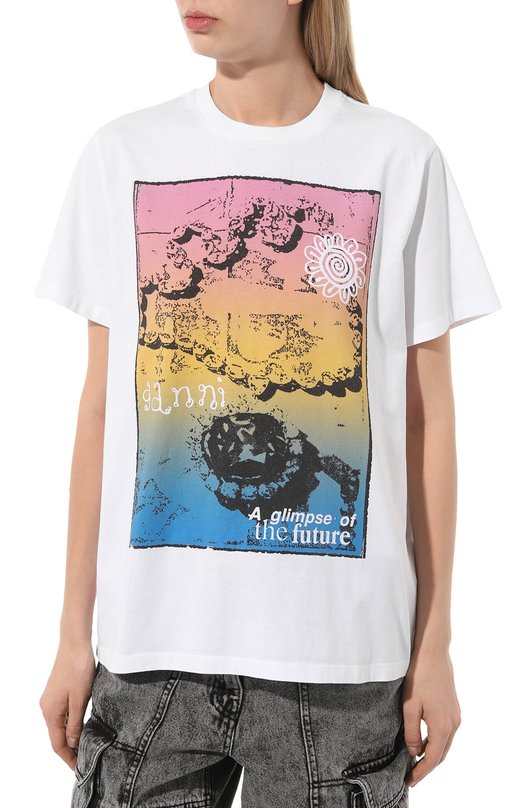 фото Хлопковая футболка ganni