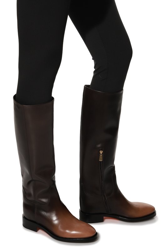 фото Кожаные сапоги santoni