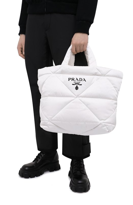 фото Текстильная сумка-тоут prada
