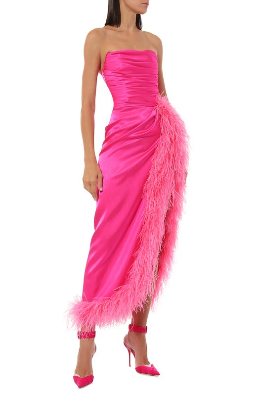 фото Платье с отделкой перьями sasha kim