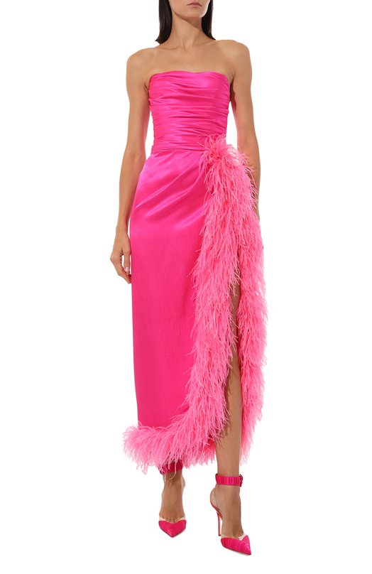 фото Платье с отделкой перьями sasha kim