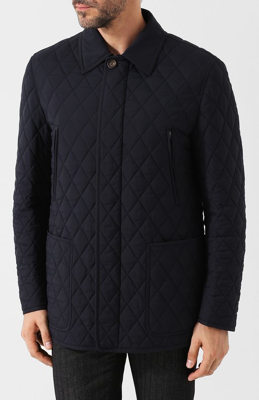 фото Стеганая куртка на молнии с отложным воротником brioni