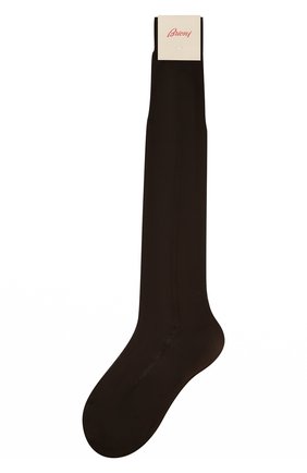 Мужские шелковые гольфы BRIONI коричневого цвета, арт. 0VML00/P3Z21 | Фото 1 (Статус проверки: Проверена категория, Проверено; Материал внешний: Шелк; Кросс-КТ: бельё)