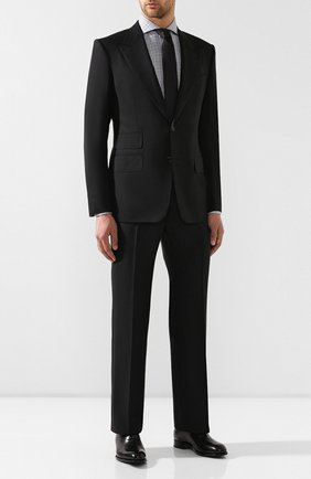 Мужская хлопковая сорочка TOM FORD черно-белого цвета по цене 39200 руб., арт. 5FT020/94F1FE | Фото 2 Мужская хлопковая сорочка TOM FORD черно-белого цвета, арт. 5FT020/94F1FE | Фото 2