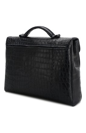Мужской синий портфель из кожи крокодила Bottega Veneta, арт. 113095/V4250/CNIL купить в ЦУМ | Фото №3 Портфель из кожи крокодила Bottega Veneta синий | Фото №3