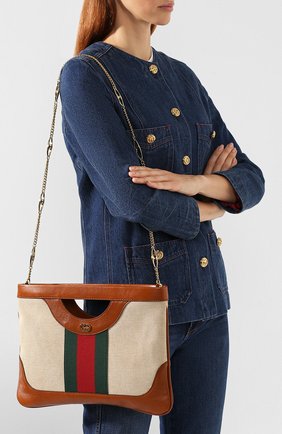 Женская сумка gg vintage large GUCCI бежевая цвета, арт. 564605/98BAG купить в ЦУМ | Фото №5 Сумка GG Vintage large Gucci бежевая цвета | Фото №5