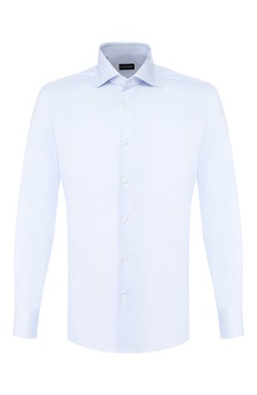 Мужская хлопковая сорочка ERMENEGILDO ZEGNA голубого цвета по цене 22450 руб., арт. 501262/9MS0BA | Фото 1 Мужская хлопковая сорочка ERMENEGILDO ZEGNA голубого цвета, арт. 501262/9MS0BA | Фото 1