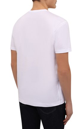 Мужская хлопковая футболка DOLCE & GABBANA белого цвета, арт. G8KK0T/FU7EQ | Фото 4 (Принт: Без принта; Рукава: Короткие; Длина (для топов): Стандартные; Материал внешний: Хлопок; Стили: Кэжуэл; Статус проверки: Проверена категория)