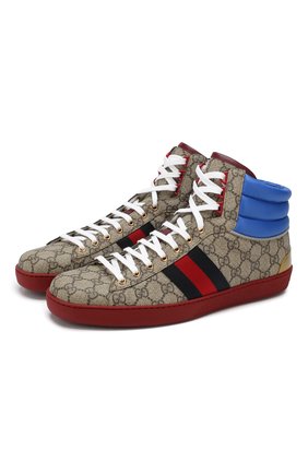 Мужские текстильные кеды ace gg GUCCI бежевого цвета по цене 43200 руб., арт. 555144/92T20 | Фото 1 Мужские текстильные кеды ace gg GUCCI бежевого цвета, арт. 555144/92T20 | Фото 1