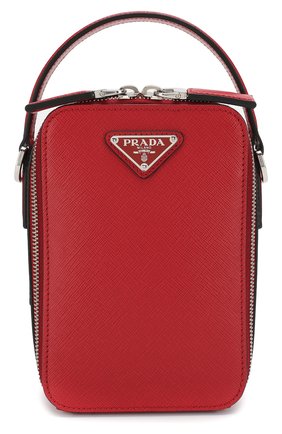 Мужская кожаная сумка PRADA красного цвета, арт. 2VH067-9Z2-F068Z | Фото 1 (Материал: Натуральная кожа; Размер: mini; Ремень/цепочка: На ремешке; Статус проверки: Проверено, Проверена категория)