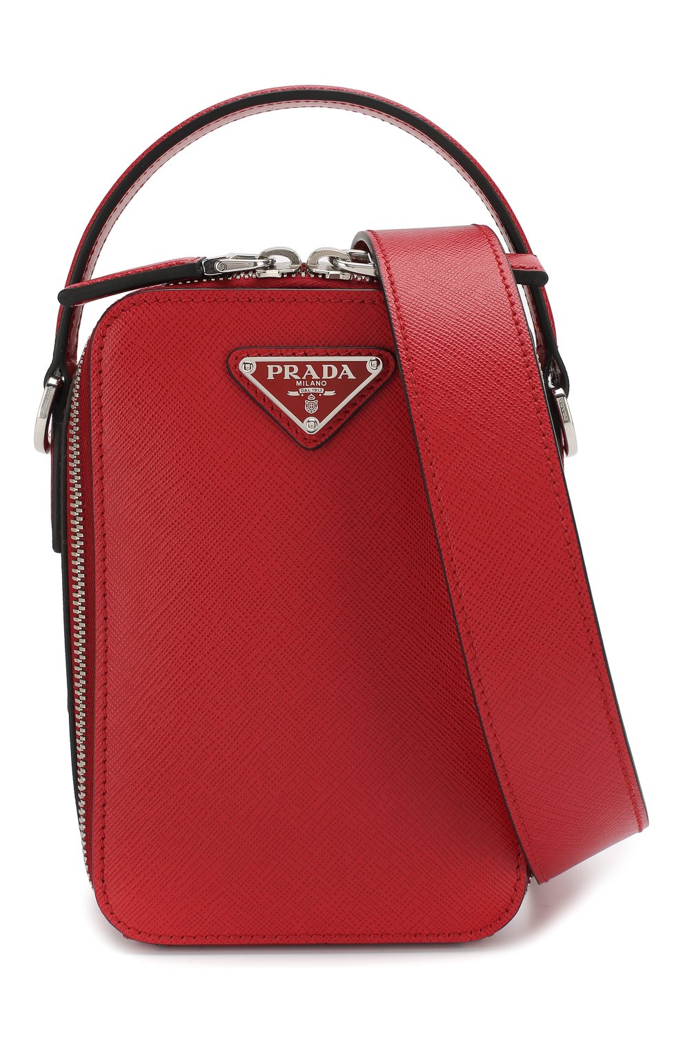 Мужская кожаная сумка PRADA красного цвета, арт. 2VH067-9Z2-F068Z | Фото 5 (Материал: Натуральная кожа; Размер: mini; Ремень/цепочка: На ремешке; Статус проверки: Проверено, Проверена категория)
