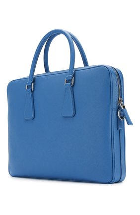Мужской синий кожаный портфель Prada, арт. 2VE368-9Z2-F0NOF купить в ЦУМ | Фото №3 Кожаный портфель Prada синий | Фото №3