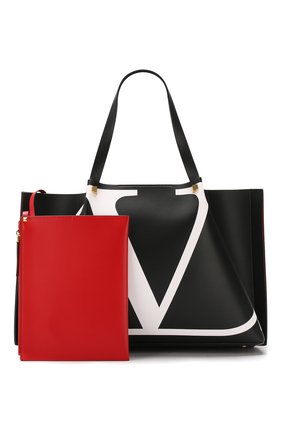 Женская сумка-тоут valentino garavani go logo escape large VALENTINO черная цвета, арт. RW0B0D52/RRX купить в ЦУМ | Фото №5 Сумка-тоут Valentino Garavani Go Logo Escape large Valentino черная цвета | Фото №5