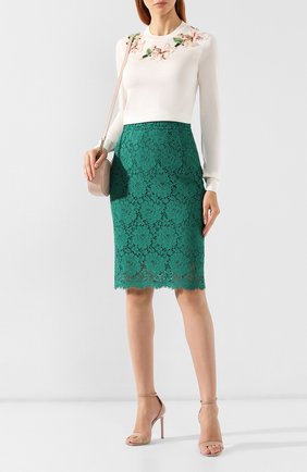 Женская кружевная юбка DOLCE & GABBANA зеленого цвета по цене 78750 руб., арт. F4B0YT/FLM8Z | Фото 2 Женская кружевная юбка DOLCE & GABBANA зеленого цвета, арт. F4B0YT/FLM8Z | Фото 2