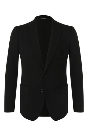 Мужской шерстяной пиджак DOLCE & GABBANA черного цвета по цене 159000 руб., арт. G2NF4Z/GEH80 | Фото 1 Мужской шерстяной пиджак DOLCE & GABBANA черного цвета, арт. G2NF4Z/GEH80 | Фото 1