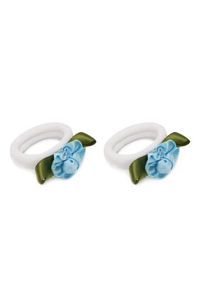 Детская комплект из двух резинок rosette sm JUNEFEE голубого цвета по цене 680 руб., арт. 5898 | Фото 2 Детская комплект из двух резинок rosette sm JUNEFEE голубого цвета, арт. 5898 | Фото 2