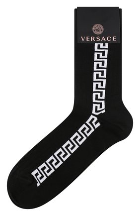 Мужские хлопковые носки VERSACE черного цвета по цене 7935 руб., арт. ICZ0003/IK0103 | Фото 1 Мужские хлопковые носки VERSACE черного цвета, арт. ICZ0003/IK0103 | Фото 1