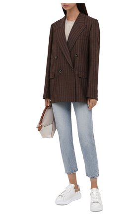 Женские кожаные кеды ALEXANDER MCQUEEN бронзового цвета по цене 37850 руб., арт. 553770/WHFBU | Фото 2 Женские кожаные кеды ALEXANDER MCQUEEN бронзового цвета, арт. 553770/WHFBU | Фото 2