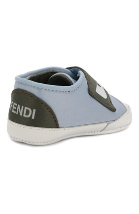 Детского пинетки из текстиля и кожи FENDI голубого цвета по цене 12250 руб., арт. BUR025/A19C | Фото 3 Детского пинетки из текстиля и кожи FENDI голубого цвета, арт. BUR025/A19C | Фото 3