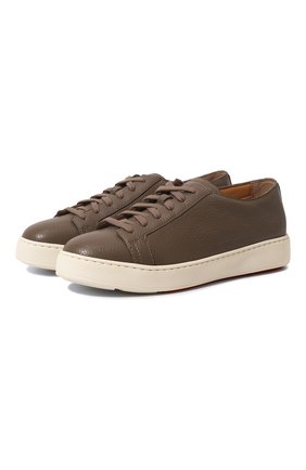 Женские кожаные кеды SANTONI хаки цвета по цене 32900 руб., арт. WBCE60442BAREAYLM50 | Фото 1 Женские кожаные кеды SANTONI хаки цвета, арт. WBCE60442BAREAYLM50 | Фото 1