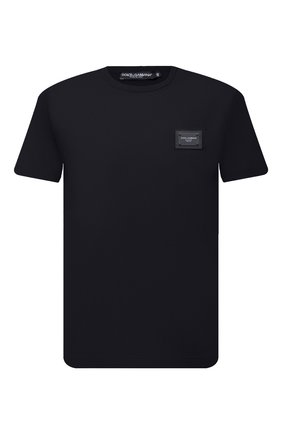 Мужская хлопковая футболка DOLCE & GABBANA темно-синего цвета по цене 36300 руб., арт. G8KJ9T/FU7EQ | Фото 1 Мужская хлопковая футболка DOLCE & GABBANA темно-синего цвета, арт. G8KJ9T/FU7EQ | Фото 1 (Материал внешний: Хлопок; Длина (для топов): Стандартные; Рукава: Короткие; Принт: Без принта; Стили: Кэжуэл; Статус проверки: Проверена категория)