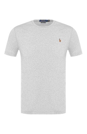 Мужская хлопковая футболка POLO RALPH LAUREN серого цвета по цене 6440 руб., арт. 710740727 | Фото 1 Мужская хлопковая футболка POLO RALPH LAUREN серого цвета, арт. 710740727 | Фото 1