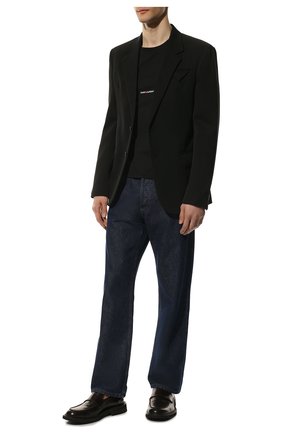 Мужская хлопковая футболка SAINT LAURENT черного цвета по цене 28800 руб., арт. 464572/YB2DQ | Фото 2 Мужская хлопковая футболка SAINT LAURENT черного цвета, арт. 464572/YB2DQ | Фото 2
