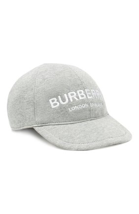 Детская хлопковая бейсболка BURBERRY серого цвета по цене 11100 руб., арт. 8010947 | Фото 1 Детская хлопковая бейсболка BURBERRY серого цвета, арт. 8010947 | Фото 1