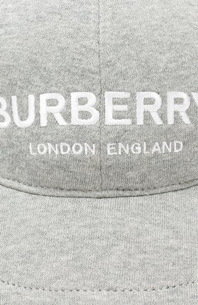 Детская хлопковая бейсболка BURBERRY серого цвета по цене 12100 руб., арт. 8010947 | Фото 3 Детская хлопковая бейсболка BURBERRY серого цвета, арт. 8010947 | Фото 3
