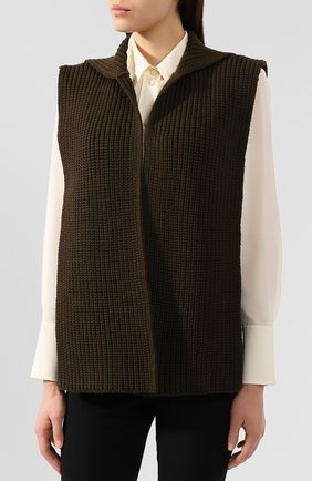 Женский зеленый кашемировый шарф Bottega Veneta, арт. 576690/3V201 купить в ЦУМ | Фото №3 Кашемировый шарф Bottega Veneta зеленый | Фото №3