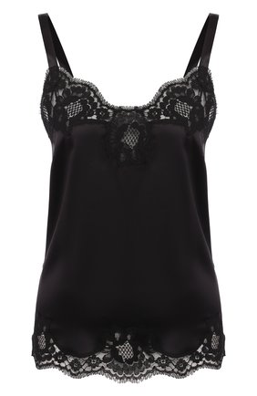 Женская шелковый топ DOLCE & GABBANA черного цвета по цене 47150 руб., арт. 07A00T/0NI40 | Фото 1 Женская шелковый топ DOLCE & GABBANA черного цвета, арт. 07A00T/0NI40 | Фото 1