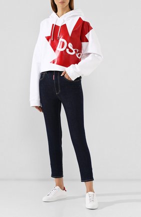 Женские джинсы DSQUARED2 темно-синего цвета по цене 22350 руб., арт. S75LB0211/S30595 | Фото 2 Женские джинсы DSQUARED2 темно-синего цвета, арт. S75LB0211/S30595 | Фото 2
