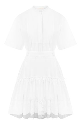 Женское хлопковое платье CHLOÉ белого цвета по цене 199500 руб., арт. CHC19AR039040 | Фото 1 Женское хлопковое платье CHLOÉ белого цвета, арт. CHC19AR039040 | Фото 1 (Рукава: Короткие; Рукава от горловины: Короткие; Материал внешний: Хлопок; Длина Ж (юбки, платья, шорты): Мини, До колена; Женское Кросс-КТ: платье-рубашка, Платье-одежда; Случай: Повседневный; Статус проверки: Проверена категория)