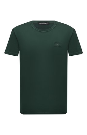 Мужская хлопковая футболка DOLCE & GABBANA зеленого цвета по цене 28250 руб., арт. G8KJ9T/FU7EQ | Фото 1 Мужская хлопковая футболка DOLCE & GABBANA зеленого цвета, арт. G8KJ9T/FU7EQ | Фото 1 (Статус проверки: Проверено, Проверена категория; Материал внешний: Хлопок; Рукава: Короткие; Длина (для топов): Стандартные; Принт: Без принта; Стили: Кэжуэл)