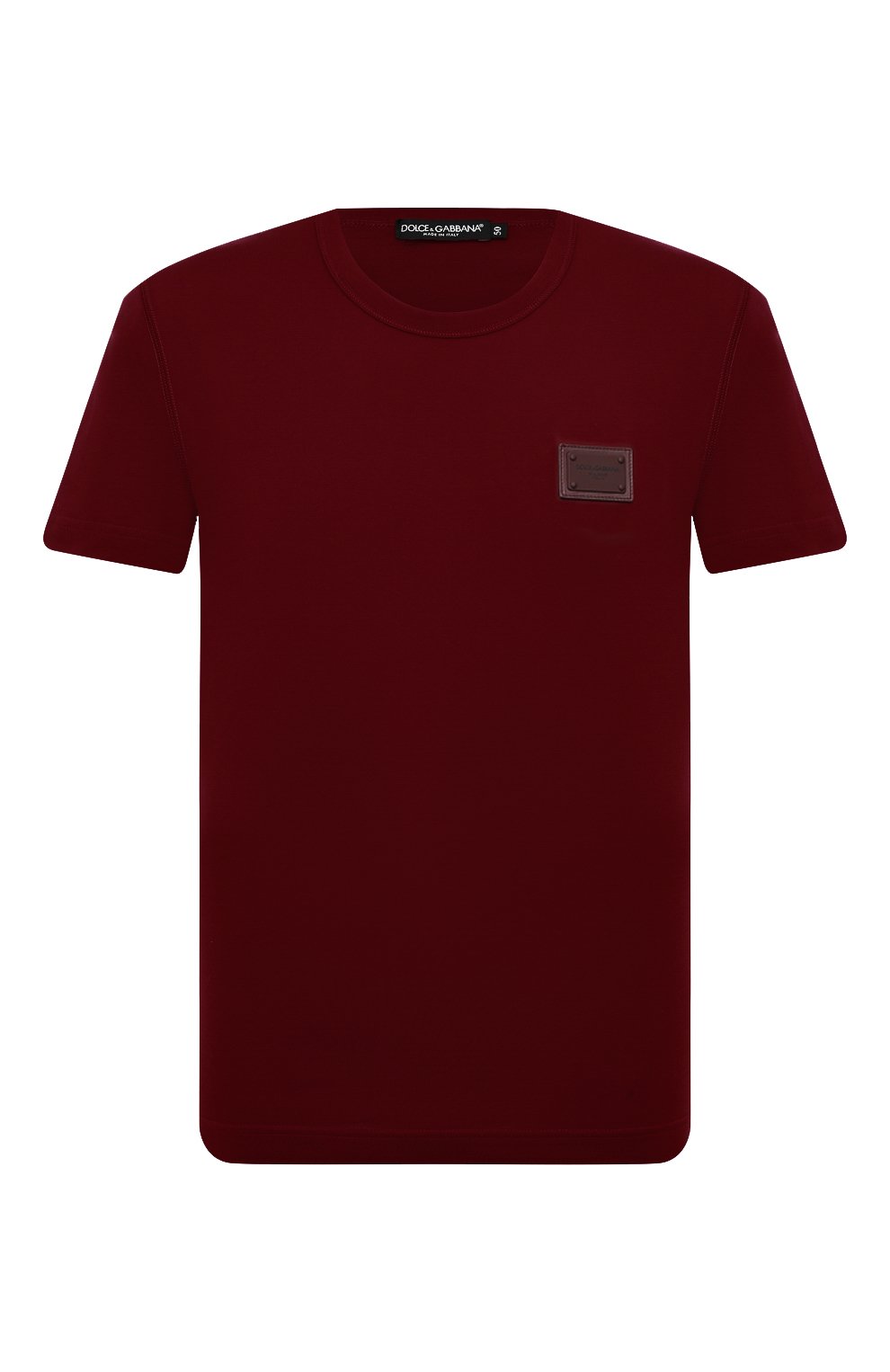 Мужская хлопковая футболка DOLCE & GABBANA бордового цвета, арт. G8KJ9T/FU7EQ | Фото 1 (Принт: Без принта; Рукава: Короткие; Длина (для топов): Стандартные; Материал внешний: Хлопок; Статус проверки: Проверено, Проверена категория; Стили: Кэжуэл)