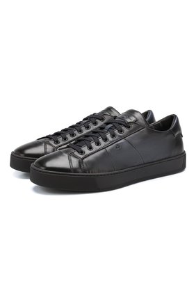 Мужские кожаные кеды SANTONI темно-синего цвета по цене 39950 руб., арт. MBGL208500CNRG0TU60 | Фото 1 Мужские кожаные кеды SANTONI темно-синего цвета, арт. MBGL208500CNRG0TU60 | Фото 1
