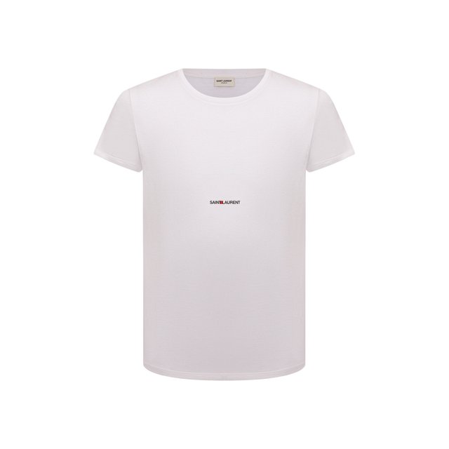 Хлопковая футболка Saint Laurent белого цвета