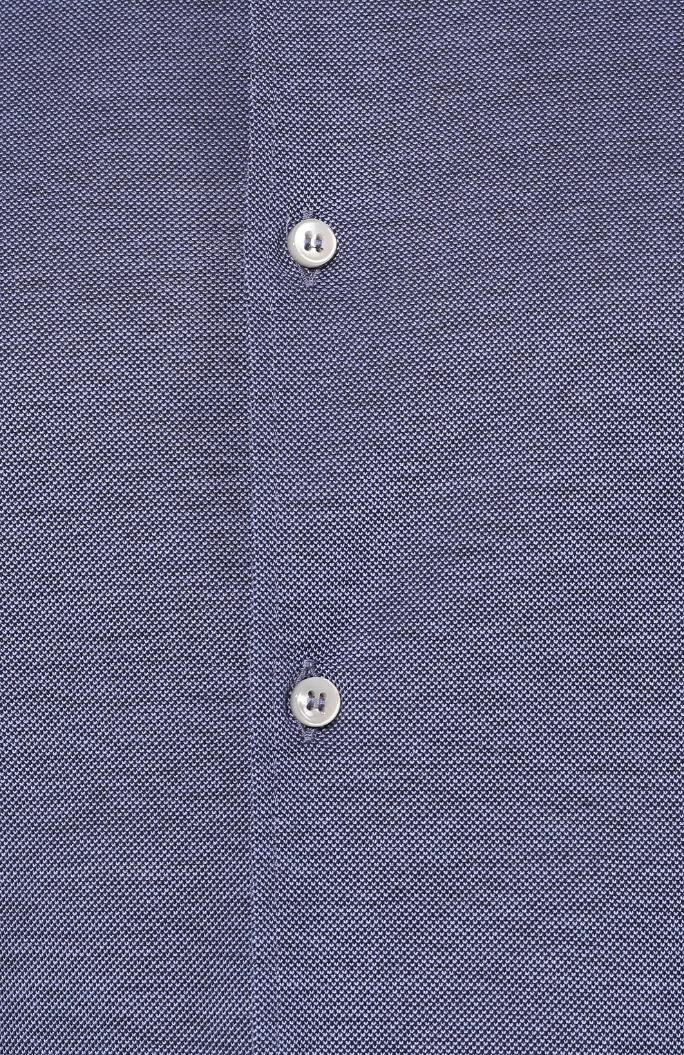 Мужская хлопковая рубашка LORO PIANA темно-синего цвета, арт. FAG3494 | Фото 5 (Манжеты: На пуговицах; Рукава: Длинные; Воротник: Акула; Случай: Повседневный; Длина (для топов): Стандартные; Региональные ограничения белый список (Axapta Mercury): RU; Материал внешний: Хлопок; Статус проверки: Проверено, Проверена категория; Принт: Однотонные; Мужское Кросс-КТ: Рубашка-одежда)